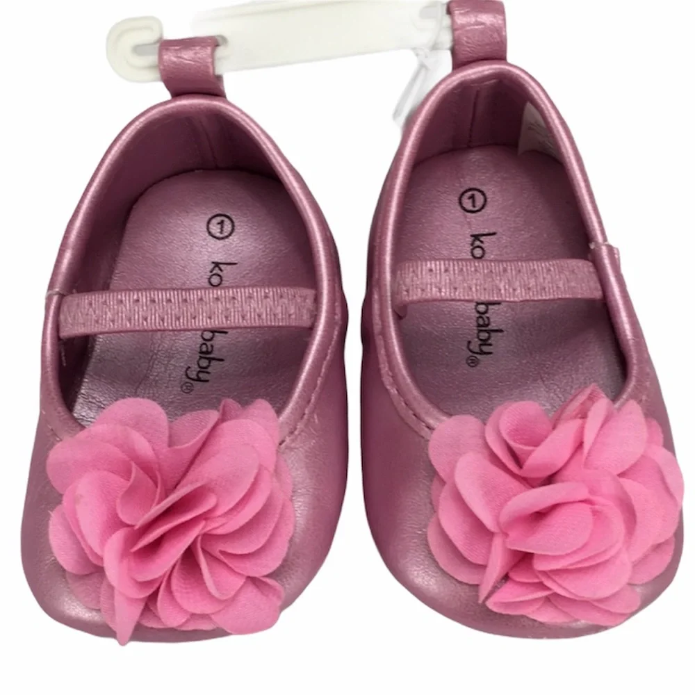 Koala Baby Shoes with a Flower, Pink, Size Baby 1